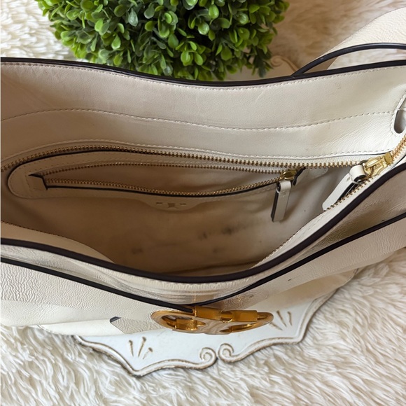 Tory Burch Gemini Link White Patent Leather Crossbody Shoulder Bag - Picture 8 of 10
